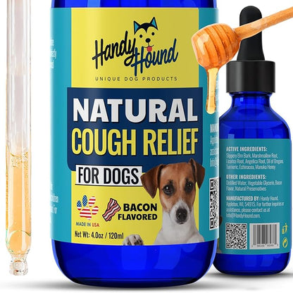 Handy Hound Dog Cough Supplement - Manuka Honey, Natural Herbal Formula for Throat Soothing & Mucus Support - Made in USA (4 Oz)