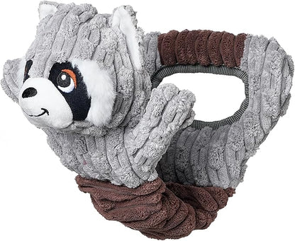 Sedioso Tug of War Dog Toy, Durable Large Breed Dog Toy, Though Stuffed Dog Squeaky Toy with Crinkle Paper for Small, Middle and Big Dogs(Raccoon)