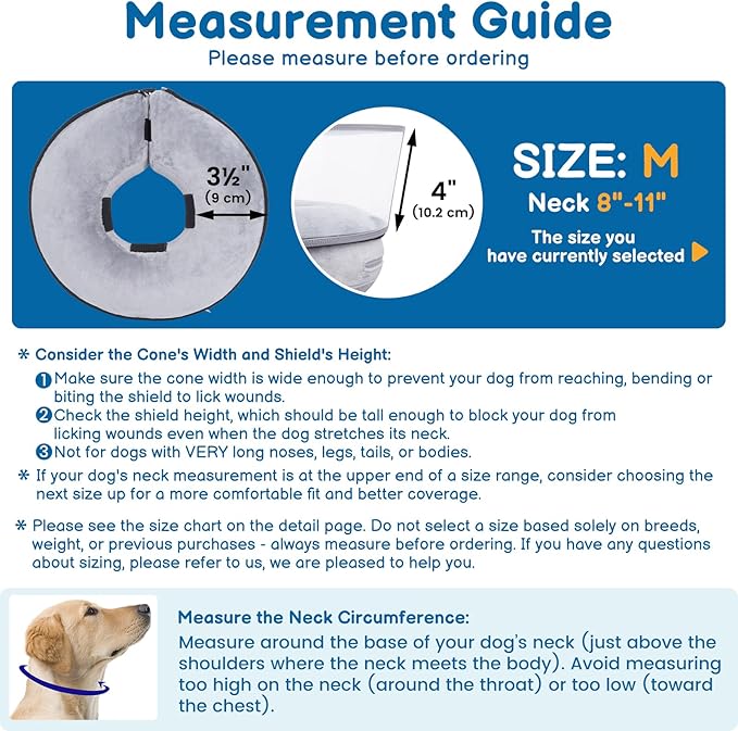 BARKLESS Dog Donut Collar, 2-in-1 Inflatable Dog Collars for After Surgery to Stop Licking Wounds, Patented Protective Donut Cone with High Shield for Small and Medium Pets (Grey, M)