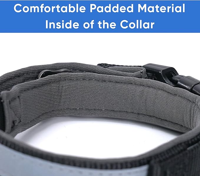 Pawtitas Lumberjack Padded Martingale Collar for Dogs | Soft Neoprene Dog Collar for Your pet's Comfort Made with Reflective Band for Maximum Visibility | Fits Small and Large Pets - Small Black
