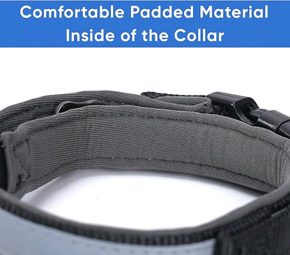 Pawtitas Lumberjack Padded Martingale Collar for Dogs | Soft Neoprene Dog Collar for Your pet's Comfort Made with Reflective Band for Maximum Visibility | Fits Small and Large Pets - Small Black