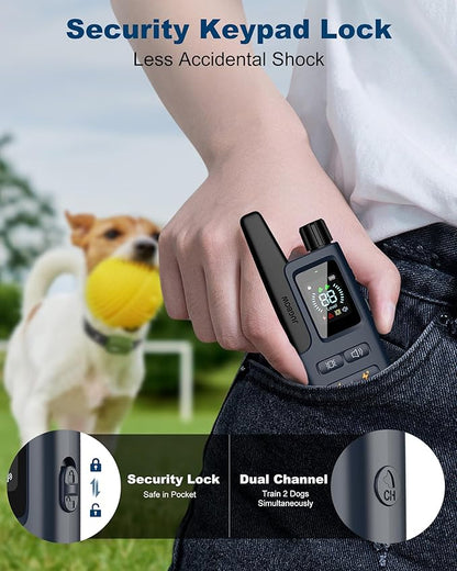 Jugbow Dog Shock Collar - 4200FT Dog Training Collar with Remote Innovative IPX7 Waterproof with 4 Training Modes, Rechargeable E-Collar for All Breeds(NBU)