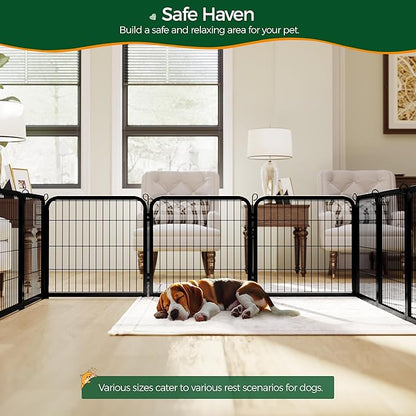 Yaheetech Dog Playpen Outdoor, 24 inch 24 Panels Dog Pen Indoor Heavy Duty Puppy Exercise Pen Metal Pet Fence for RV Camping/Yard/Garden