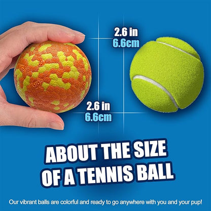 Mankoda Dog Balls, Indestructible Tennis Balls for Dogs, 2.5'' Durable Bouncy Dog Toys for Aggressive Chewers, Interactive Dog Toys for Fetch Game, Lightweight Floating Chew-Proof(4 Pack)