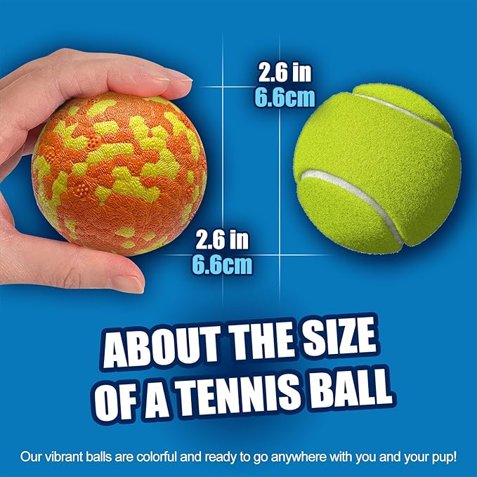Mankoda 8Pcs Dog Balls - Aggressive Chewer Tennis Balls, 2.5'' Diameter Fetch Toys for Teething Dogs (Medium & Small)