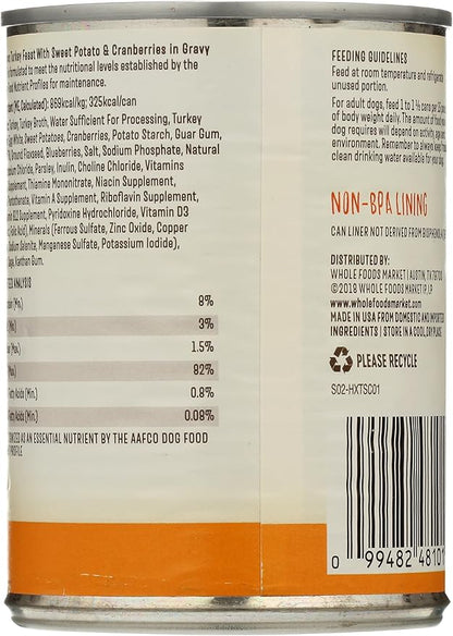 Whole Paws, Grain-Free Wet Dog Food, Turkey Feast with Sweet Potato & Cranberries in Gravy, 13.2 Ounce