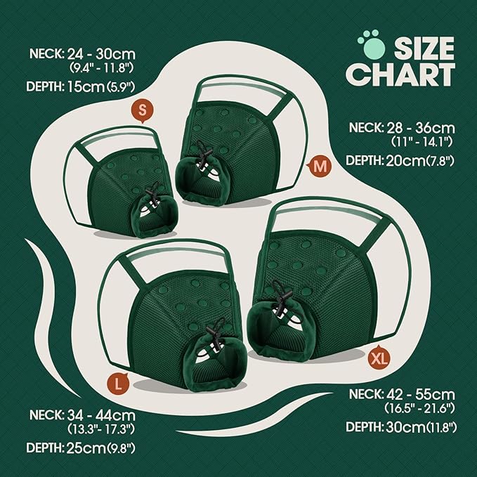 Kuoser Large Dog Cone Collar After Surgery, Soft Cone for Dogs to Stop Licking, Breathable Pet Recovery Collar Comfortable Elizabethan Collars, Adjustable Protective Dog Cones for Large Dogs, Green L