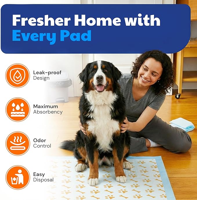 American Kennel Club Advanced Puppy Pads with Color-Changing Health+ Indicator and Ultra Absorbent Quick Dry Gel – 28''x30'' Leakproof Training Pads for Dogs – Fresh Scented – 50 Count, X-Large
