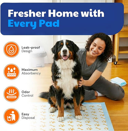 American Kennel Club Advanced Puppy Pads with Color-Changing Health+ Indicator and Ultra Absorbent Quick Dry Gel – 28''x30'' Leakproof Training Pads for Dogs – Fresh Scented – 50 Count, X-Large