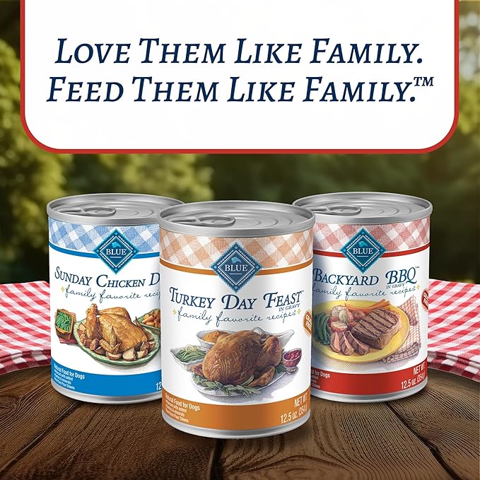 Blue Buffalo Family Favorites Adult Wet Dog Food, Made with Natural Ingredients, Turkey Day Feast, 12.5-oz Can (Pack of 12)