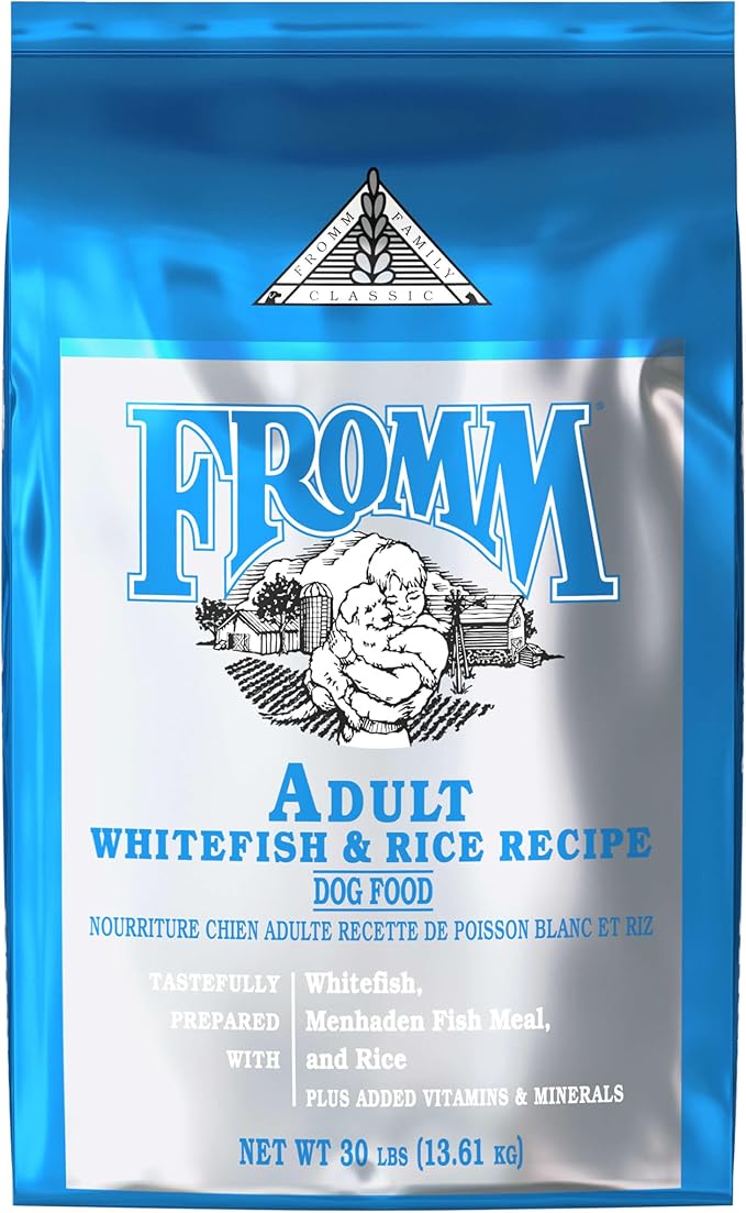 Fromm Classic Adult Whitefish & Rice Dog Food - Premium Dry Dog Food for Large, Medium, & Small Breeds - Whitefish & Rice Recipe - 30 lb