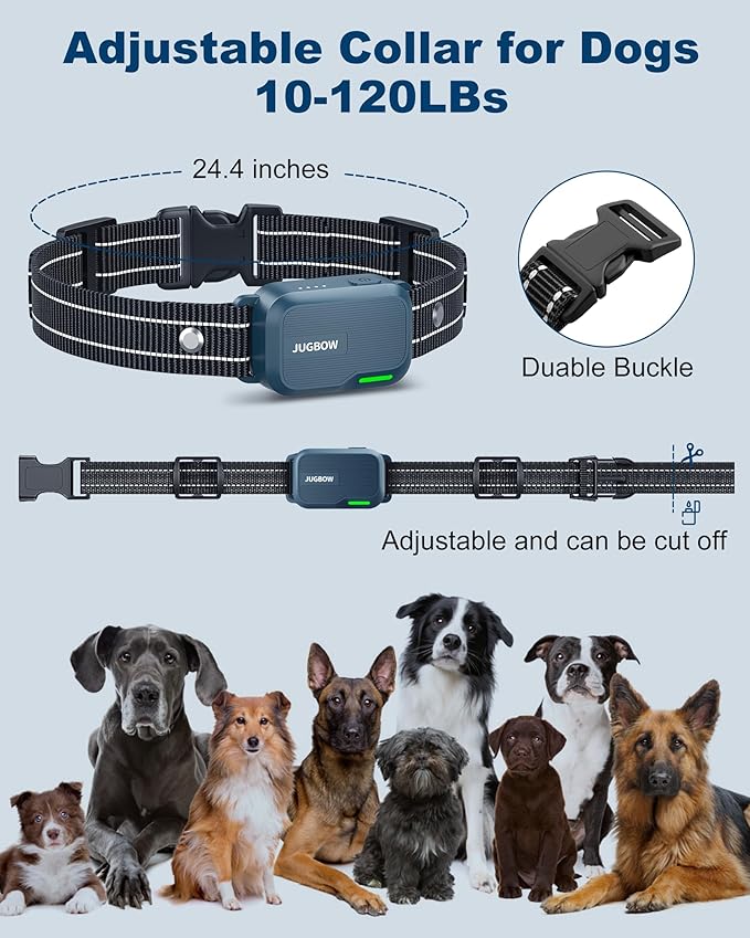 Jugbow Dog Shock Collar - 4200FT Dog Training Collar with Remote IPX7 Waterproof Electric Collar with 4 Training Modes, Security Lock, Rechargeable e-Collar for All Breeds, Sizes(Bright Blue)