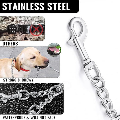 Prong Collar Safety Clip Stainless Steel Dog Safety Clip, Leash Backup with Dual Clasps, Collars and No Pull Harness Connectors