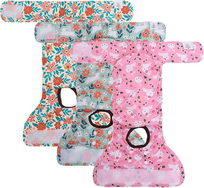 CuteBone Dog Diapers Female Washable Small Medium Large 3 Pack Reusable Doggie Diapers Puppy Period Pants for Doggy Heat Cycle Peeing