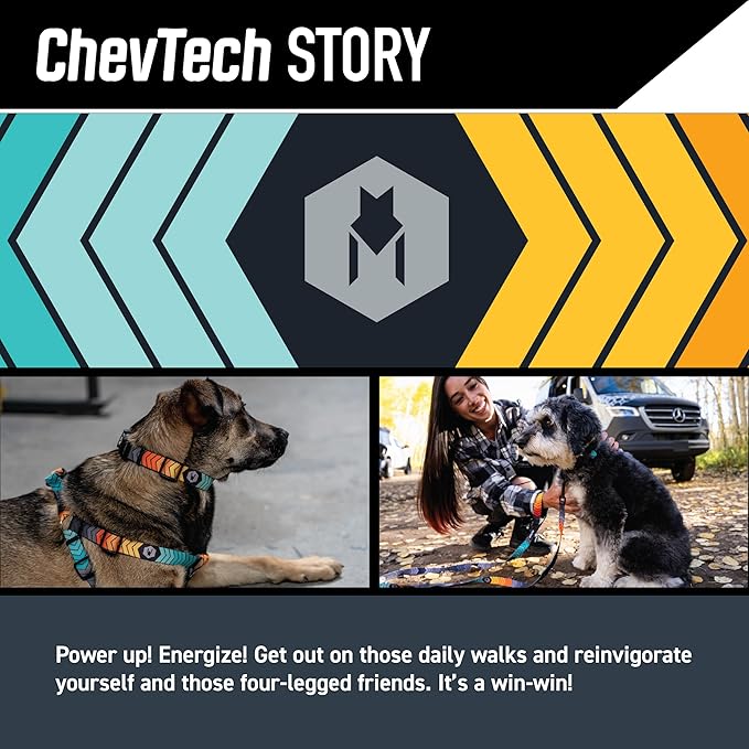 Wolfgang Heavy Duty Dog Leash, Pull-Tested to Over 800 lbs for Walking & Training, ChevTech Print, Large