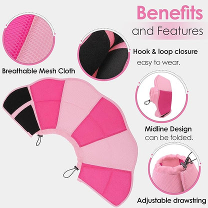 AOFITEE Dog Cone - Soft Dog Cone to Stop Licking, Comfy Cones for Dogs After Surgery, Adjustable Dogs Cones Collar Elizabethan Pet E-Collar for Medium Pets, Pet Recovery Collar, Pink Medium