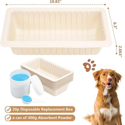 20-Pack Pet Loo Pee-Pod Refills with Sponge Compatible with PetSafe Portable Dog Potty, Dog Litter Box Disposable Potty Tray Cornstarch Material, Urine Disposal (Pet Loo NOT Included)