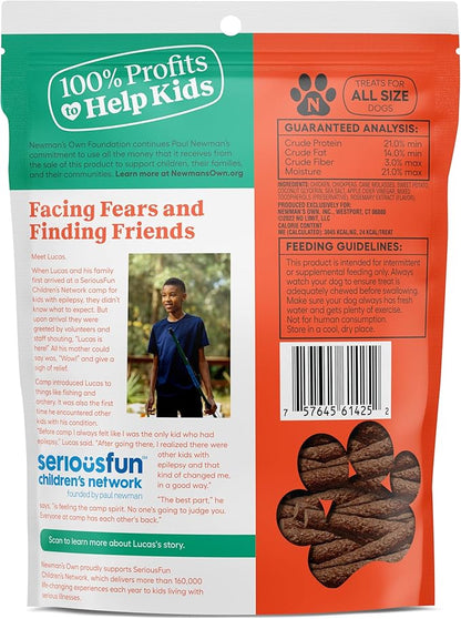 Newman's Own Chicken & Sweet Potato Dog Snack Sticks, 5 oz Bag (Pack of 8) — Soft Chewy Meat Sticks, US Farm-Raised Chicken, No Corn Wheat or Soy, Wholesome Training Rewards, Made in USA