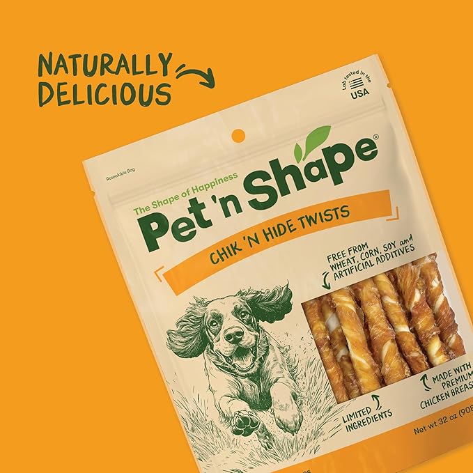 Pet 'n Shape Hide Twists – Chicken Wrapped Rawhide Dog Treats - Small Twist - 2 Pounds
