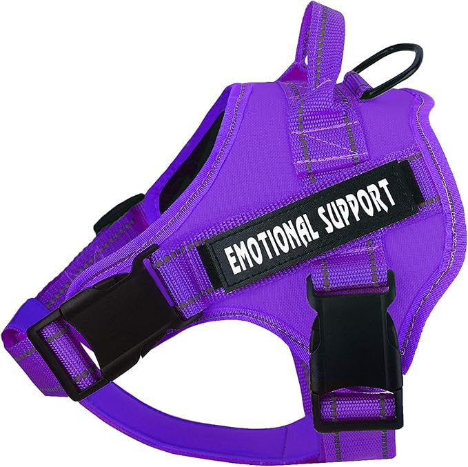 voopet Service Dog Harness, Emotional Support Pet Vest Harness, Reflective Breathable and Adjustable No-Pull ESA Dog Harness for Small Medium Large Dogs (with 4 PCS Removeable Tags)