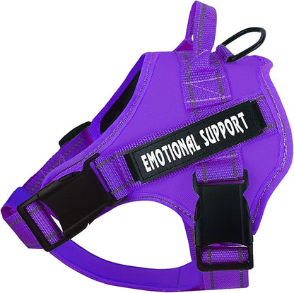 voopet Service Dog Harness, Emotional Support Pet Vest Harness, Reflective Breathable and Adjustable No-Pull ESA Dog Harness for Small Medium Large Dogs (with 4 PCS Removeable Tags)