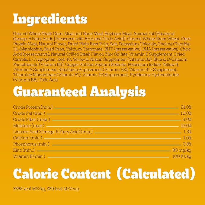 Pedigree Adult Dry Dog Food, Complete Nutrition, Grilled Steak & Vegetable Flavor, 18 lb. Bag