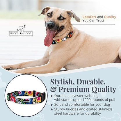 Lucky Love Dog - Adjustable Dog Collar with Easy Click Buckle for Small Ones, Durable, & Comfortable for Male & Female Dogs, Pet Collar for Puppies & Adult Dogs - Blackbird, X-Small