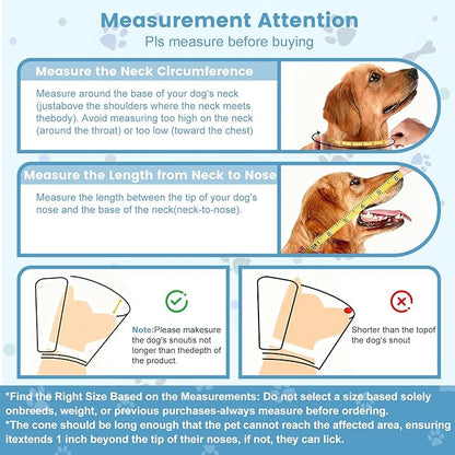 Upgraded Dog Cone Collar After Surgery, Soft Breathable Pet Recovery Collar with Double-Layer Design and Support Plate, Adjustable Dog Cone Collar for Large Medium Dogs, Elizabethan Collar（Black，M）
