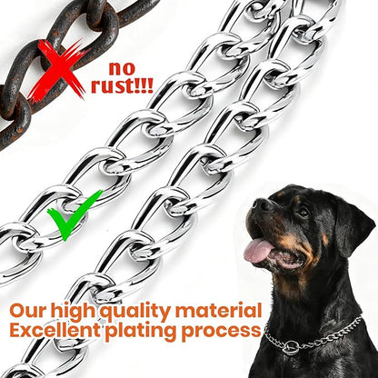 Dog Choke Collar Slip P Chain,Heavy Duty Metal Training Choke Collars, Adjustable Weather Proof Alloy Steel Chains for Small Medium Large Dogs