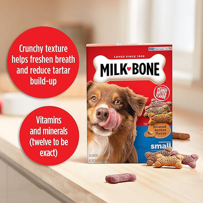 Milk-Bone Peanut Butter Flavor Naturally & Artificially Flavored Dog Biscuits - Crunchy Dog Treats - 7 Pounds (Packaging Design May Vary),(Pack of 2)