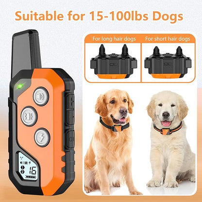 Shock Collar for Dogs, Dog Training Collar with Remote Control for 2 Dogs, 3 Training Modes with Beep, Vibration and Satic, Waterproof, Rechargeable for Large Medium Small