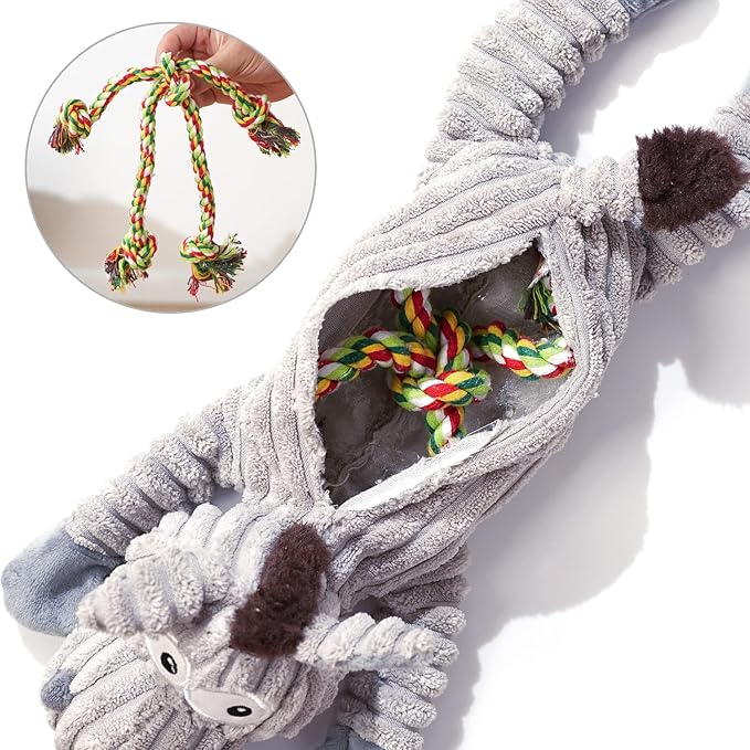 Sedioso Dog Toy, Unstuffed Plush Toy for Large Breed, Cute Squeaky Dog Toys with Crinkle Paper, Big Puppy Chew Toys for Small, Middle, Large Breed