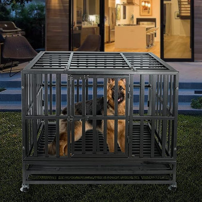 37Inch Heavy Duty Dog Cage Kennel Strong Metal Dog Cage