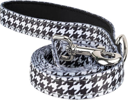 EcoBark Dog Leash - Soft & Reflective Comfort Leash with Padded Handle - Safe, Strong, & Durable for Small, Medium or Large Dogs (Houndstooth)