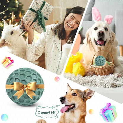 Tough Dog Chew Toys for Aggressive Chewers, Indestructible Dog Balls for Aggressive Chewers, Squeaky Balls for Dogs, Squeaky Toys for Large Dogs, Funny Heavy Duty Ball