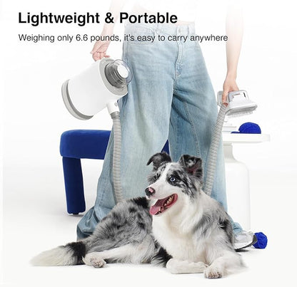 Neakasa 5 in 1 P0 Pro Dog Grooming Vacuum with Stand, 6.6lbs Lightweight Pet Grooming Kit, Lower-Noise Dog Clippers & Shedding Remover for Dogs and Cats