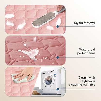 gogobunny 3X Stronger Waterproof Pet Blanket, Scratch Proof Furniture Protector for Dogs Cats, Reversible Cover 82x120 Inch, Dark Pink/Light Pink