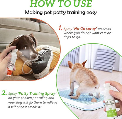 Dog Potty Training Spray & NO-GO Area Spray, Puppy Pee Spray, 8 Fl Oz Large Size, Ideal for Large Dogs and Multi-Dog Households
