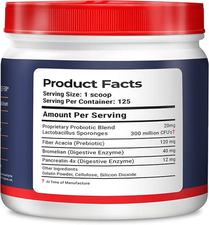 Geneflora Digestive Enzymes Prebiotics & Pet Probiotics for Dogs Powder, Cat, Rabbit, & Dog Probiotics for Yeast, Itchy Skin, and Itchy Ears, 3.2 Ounces