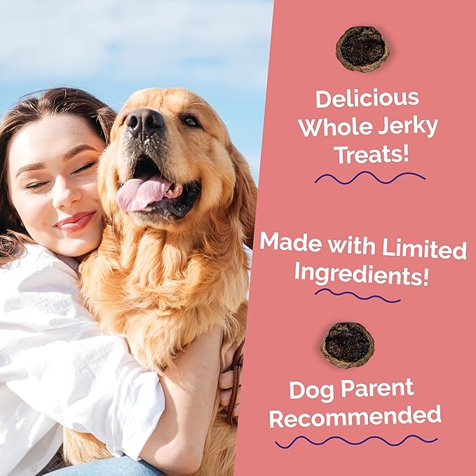 Fruitables Whole Jerky Bites, Healthy Dog Treats, Puppy Essentials, Jerky Dog Treats, Made in the USA, No Artificial Ingredients, Alaskan Salmon & Pear Flavor, 5oz (Pack of 2)