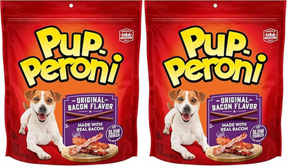 Pup-Peroni Dog Treats, Original Bacon Flavor, 22.5 Ounce, Made with Real Bacon (Pack of 2)