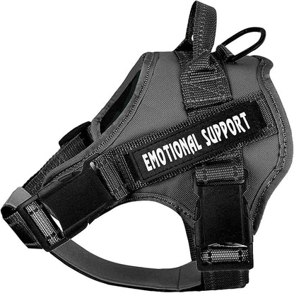 voopet Service Dog Harness, Emotional Support Pet Vest Harness, Reflective Breathable and Adjustable No-Pull ESA Dog Harness for Small Medium Large Dogs (with 4 PCS Removeable Tags)