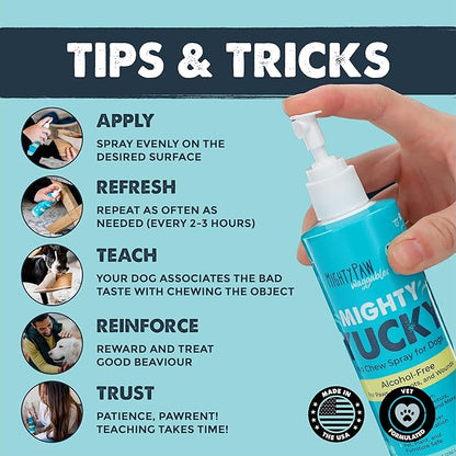 Mighty Paw Waggables Yucky No Chew Spray for Dog (Made in The USA) | Bitter Apple Sprayer for Pets to Stop Chewing. Dog Repellent Spray for Furniture. Anti Chew Sprayer Pets. (8 oz)