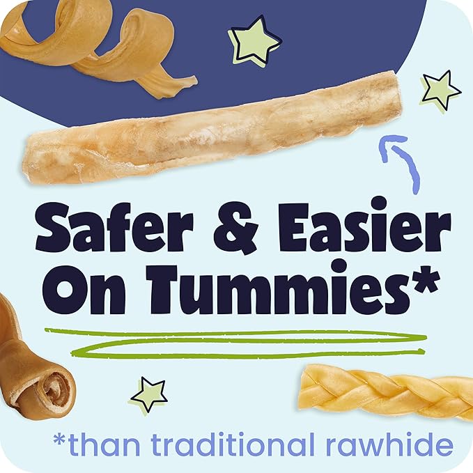 Pawstruck Natural Large 12" Beef Collagen Sticks for Dogs – Long-Lasting Rawhide Alternative, High Protein Treats with Chondroitin & Glucosamine – 5 Pack
