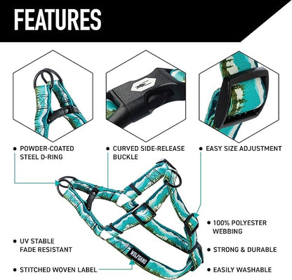 Wolfgang Heavy Duty Adjustable Dog Harness, Pull-Tested to Over 800 lbs for Walking & Training, GreatEscape Print, Medium