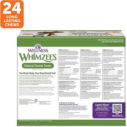 Wellness WHIMZEES Value Pack Dog Dental Treat, Chews, Freshens Breath, Large Size, 50.9 oz Box, 24 Count