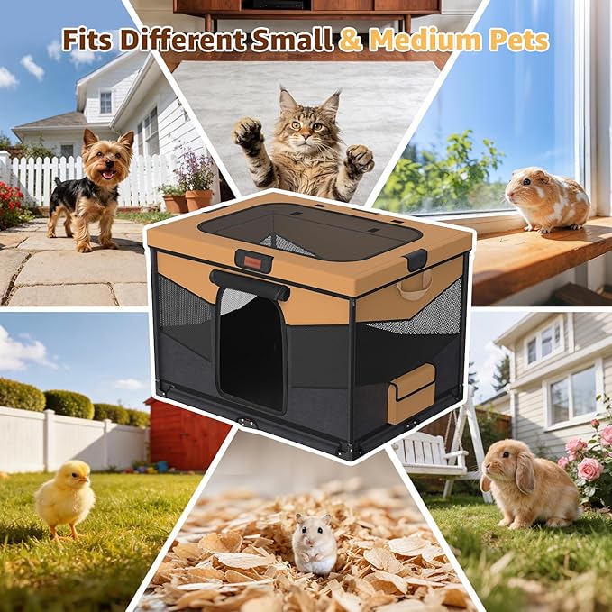LOOBANI Foldable Dog Playpen for Small Dogs- Indoor/Outdoor Puppy Playpen with Removable Washable Fabric Enclosure, Sturdy Steel Frame & 690D Oxford Cloth,Portable Crate for Puppies & Cats,32"x24"x22"