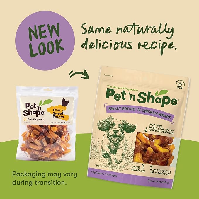 Pet 'n Shape Sweet Potato Chews Jerky Dog Treats - 1 Pound