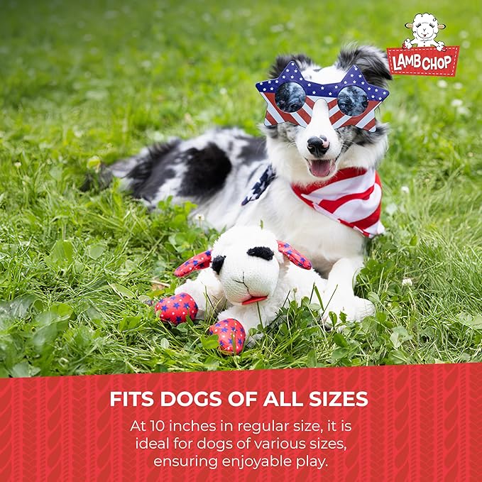 Multipet Lamb Chop Dog Plush Toy - Squeaky Toy for Small & Medium Dogs - Extra Soft Plush - Stuffed Animal for Cuddling & Playing (10",Cream,5 Squeakers),(Pack of 3)