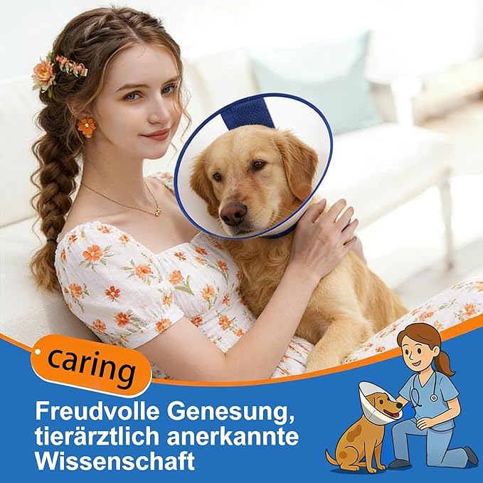 Upgraded Dog Cone Collar After Surgery, Soft Breathable Pet Recovery Collar with Double-Layer Design and Support Plate, Adjustable Dog Cone Collar for Large Medium Dogs, Elizabethan Collar（Black，M）